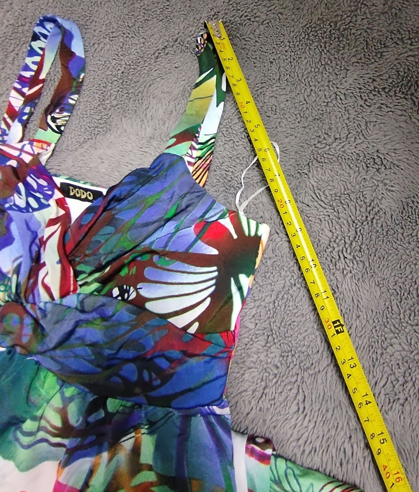 DODO Maxi Dress Womens 16 Butterfly Print Multicolour Spaghetti Strap Empire