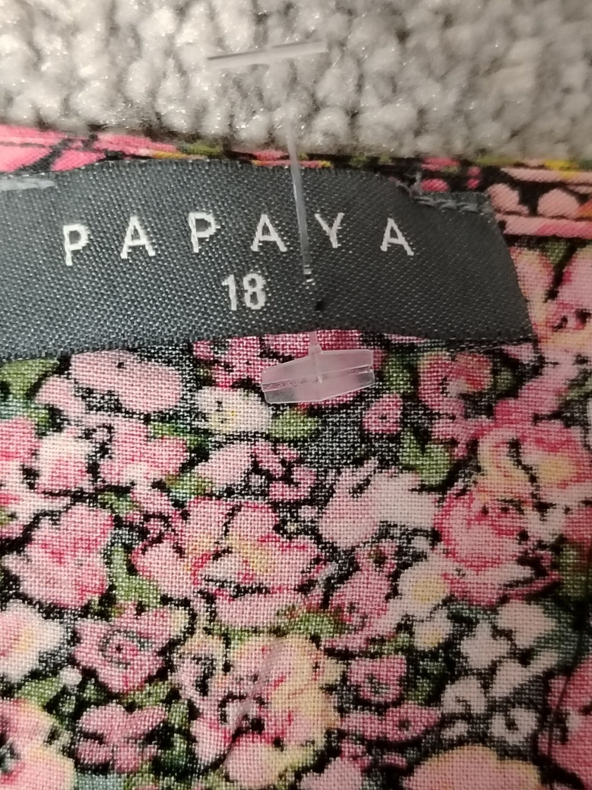 Papaya Dress Womens 18 Pink Floral Square Neck Puff Sleeve Tiered Ruffle Hem