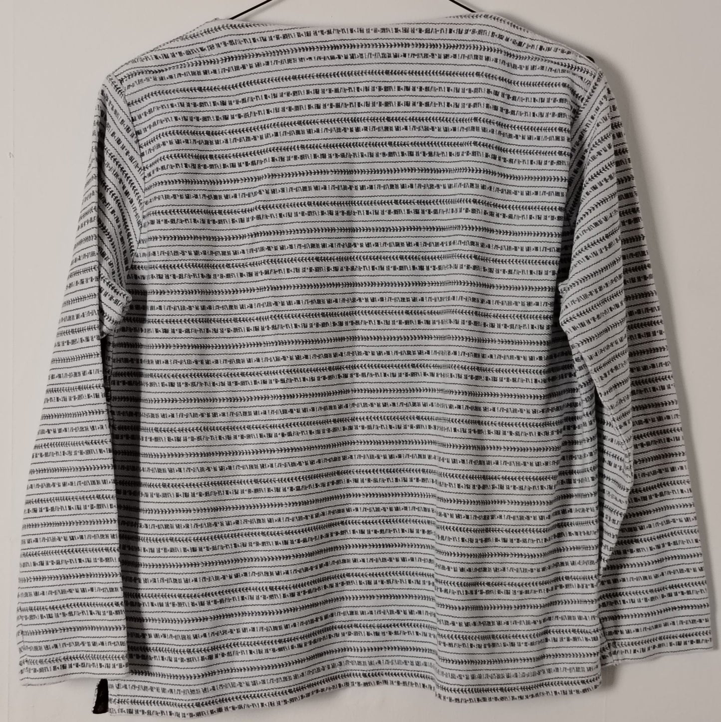 Pre-Loved Country Rose Long Sleeve Jumper Women's M Cotton Stripe Floral Button White Crew