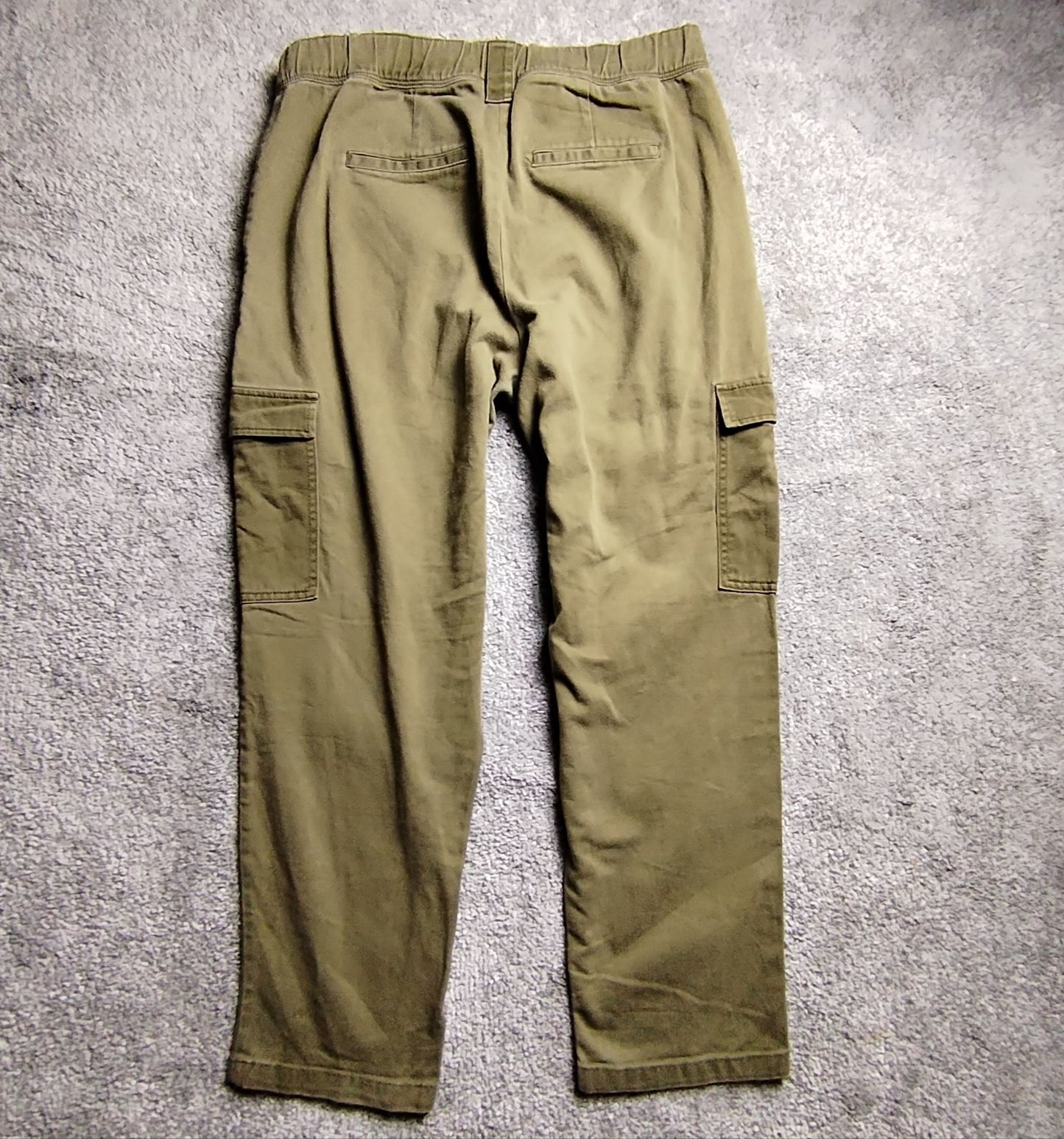 Pre-Loved Next Trousers Womens UK 16R Khaki Cargo Pocket Cotton Utility Casual Workwear