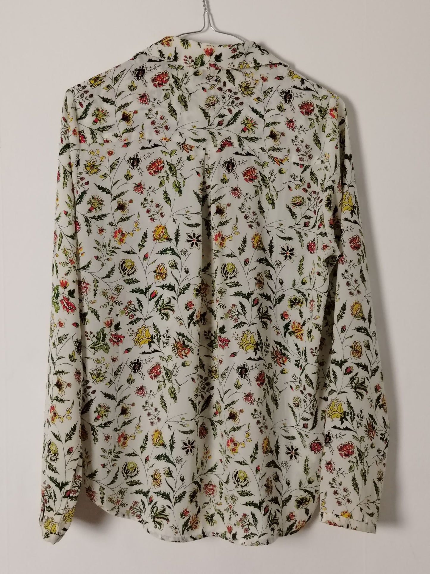 Pre-Loved Elodie Shirt Women's M Floral Long Sleeve Button Front Lightweight White