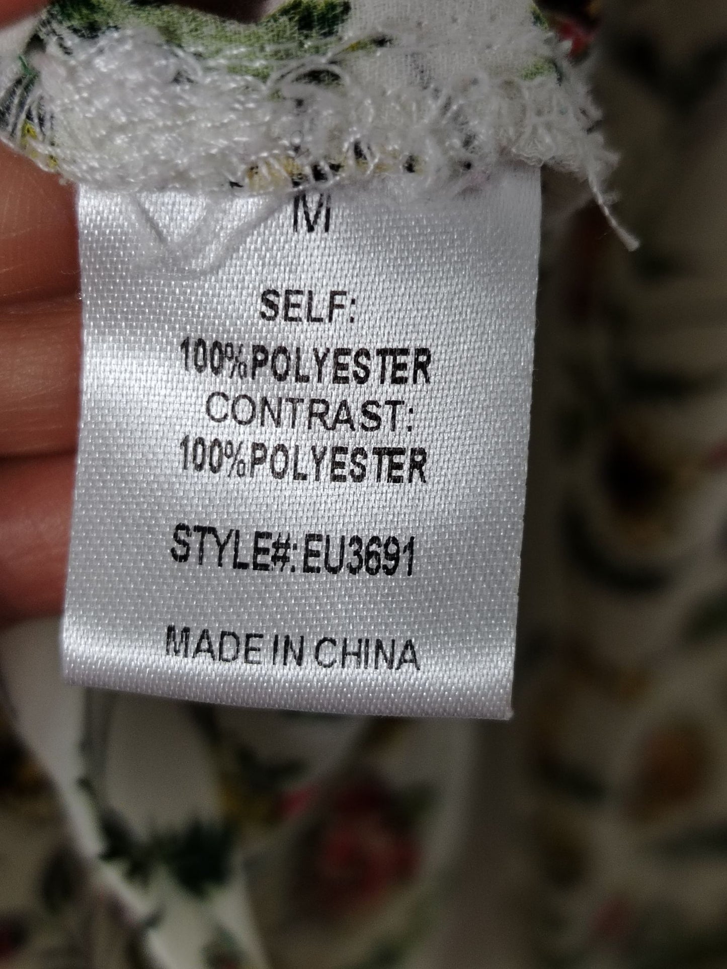 Pre-Loved Elodie Shirt Women's M Floral Long Sleeve Button Front Lightweight White