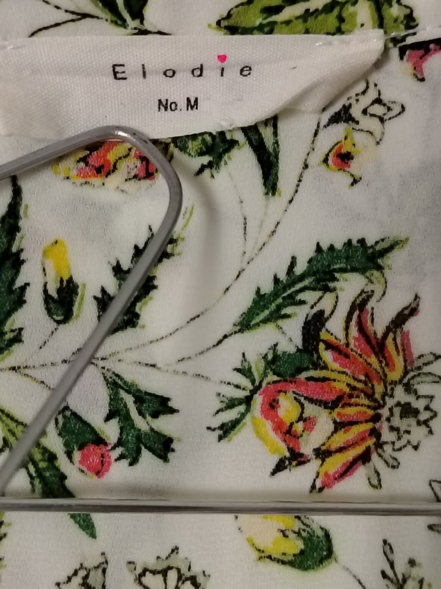 Pre-Loved Elodie Shirt Women's M Floral Long Sleeve Button Front Lightweight White