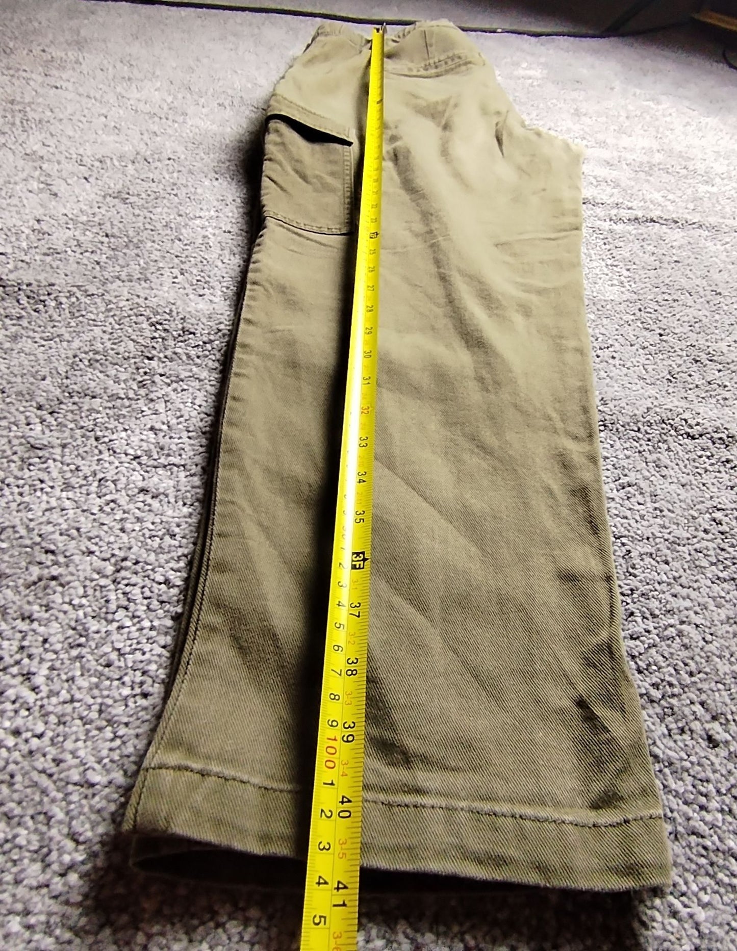 Pre-Loved Next Trousers Womens UK 16R Khaki Cargo Pocket Cotton Utility Casual Workwear